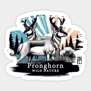 Pronghorn - WILD NATURE - PRONGHORN -12 Sticker
